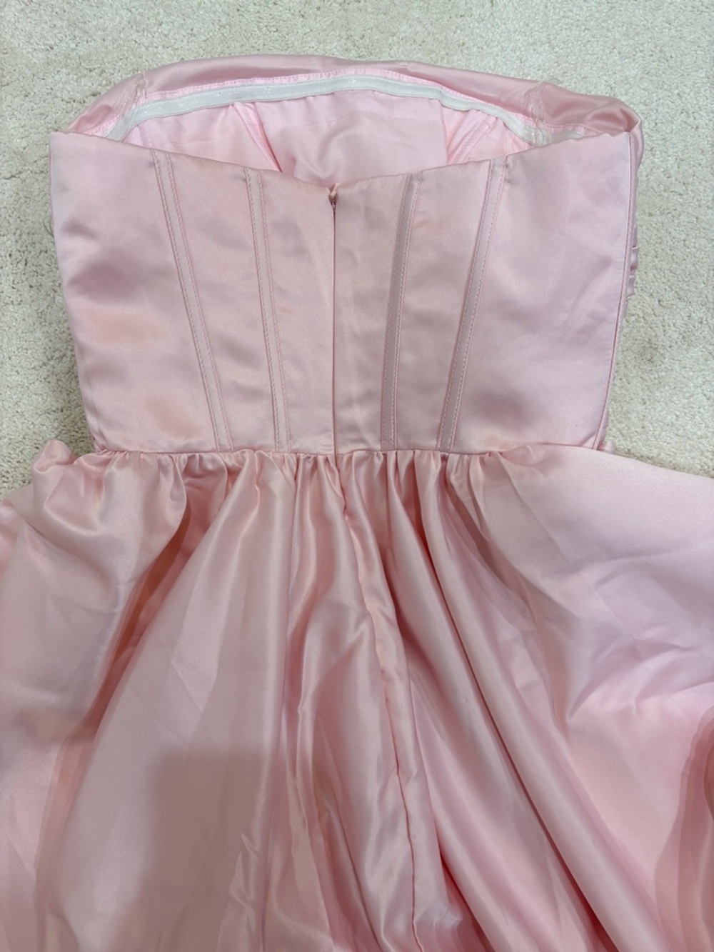 NWT Stacees A-Line Strapless Bubble Homecoming Dress with Pleats Size 2 - Picture 10 of 11